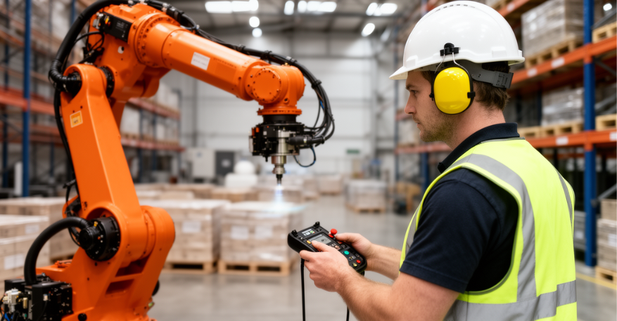 Línea de empaque automatizada con sensores y control digital